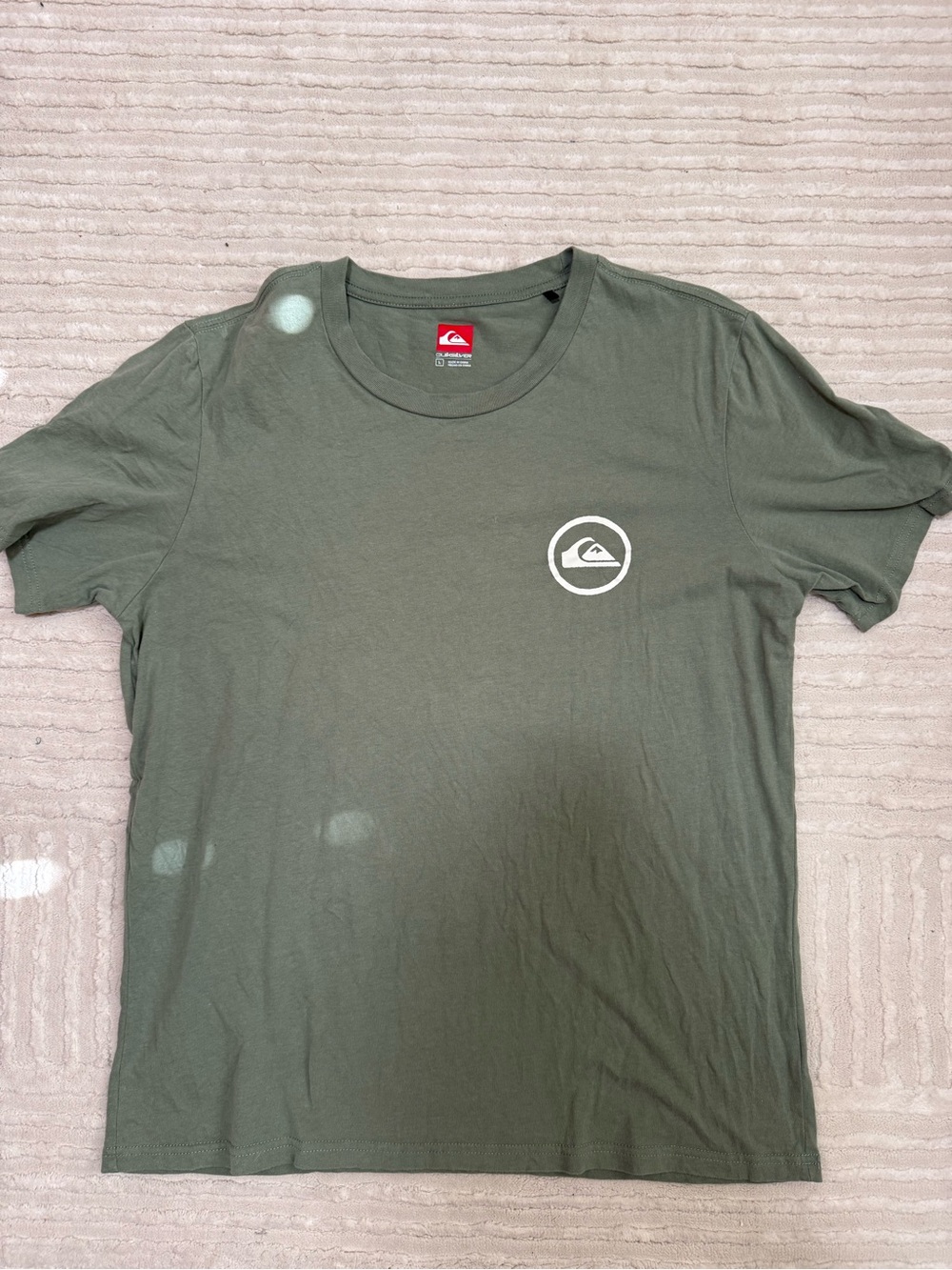 Quiksilver Olive Green Logo Crew Tee